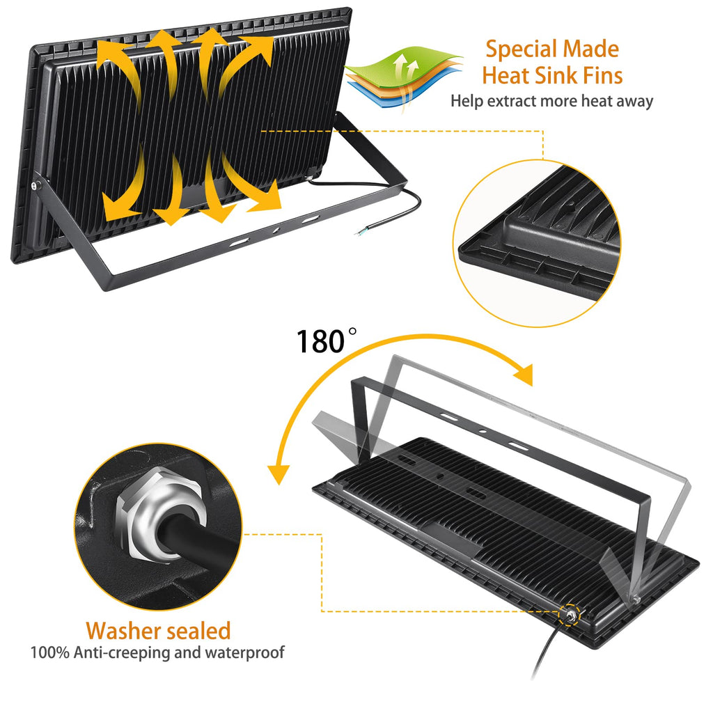 XYCN 600W LED Stadium Flood Light – 67500LM, 5000K Daylight, IP66 Waterproof, 3050W Equivalent for Sports Fields & Arena