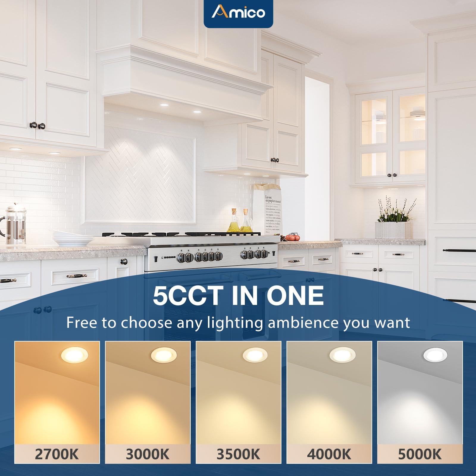 12-Pack 2 Inch LED Recessed Ceiling Lights Canless – 5CCT Selectable, Ultra-Thin, 6W Dimmable, CRI90+ for Modern Homes