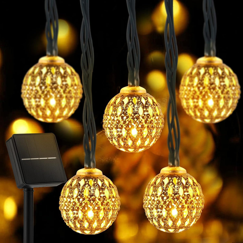 Solar powered outdoor globe string light, 36ft, 8 modes