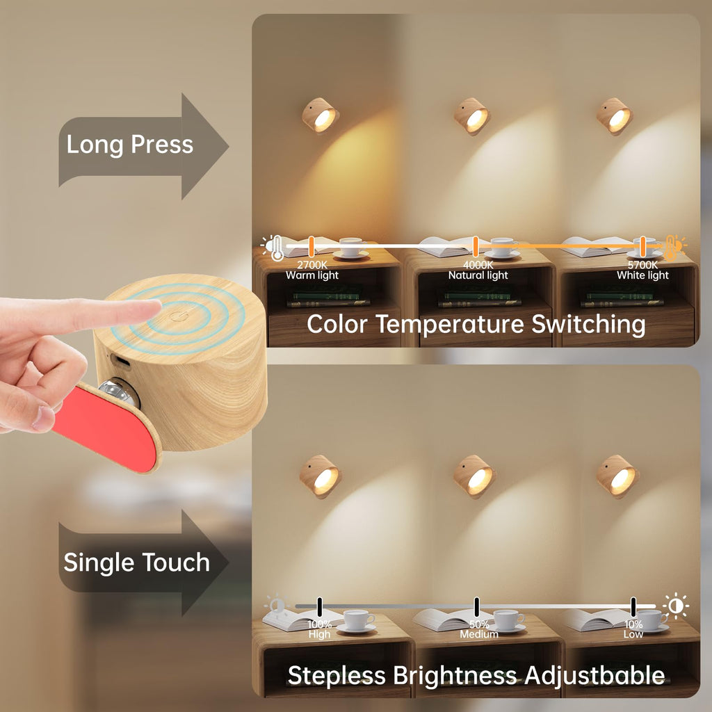 Rechargeable wall sconce 3-pack for home decor with remote