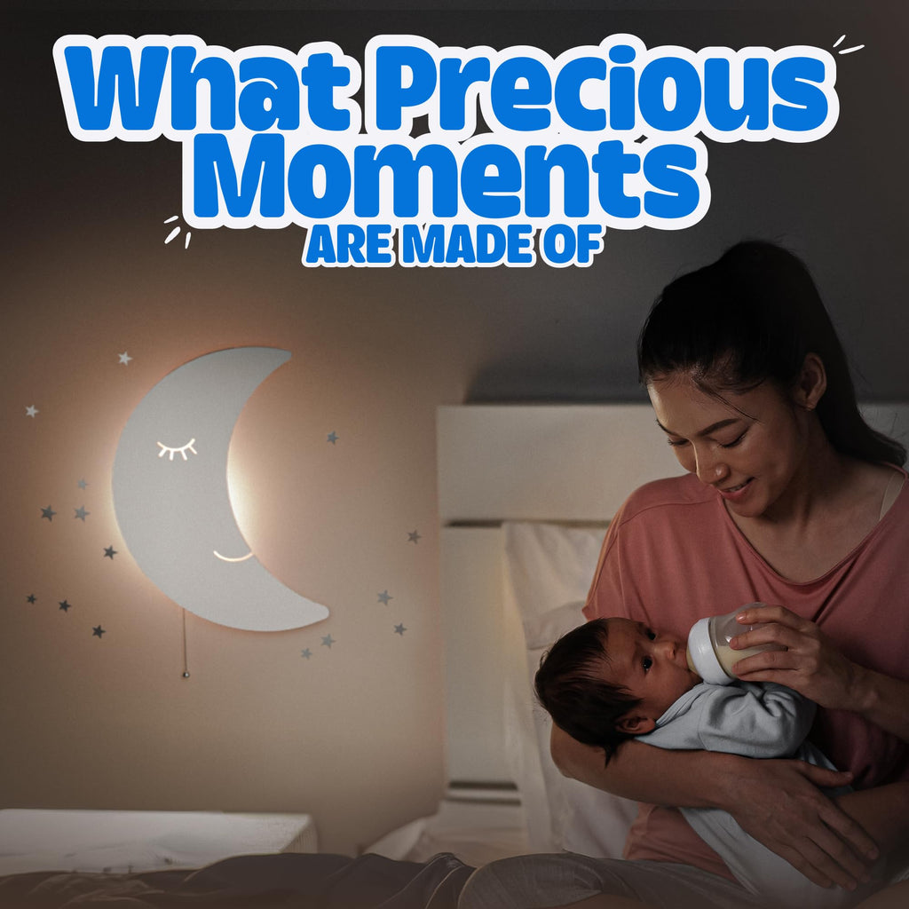 Cloud and moon floating night light duo for nursery and kids' bedroom