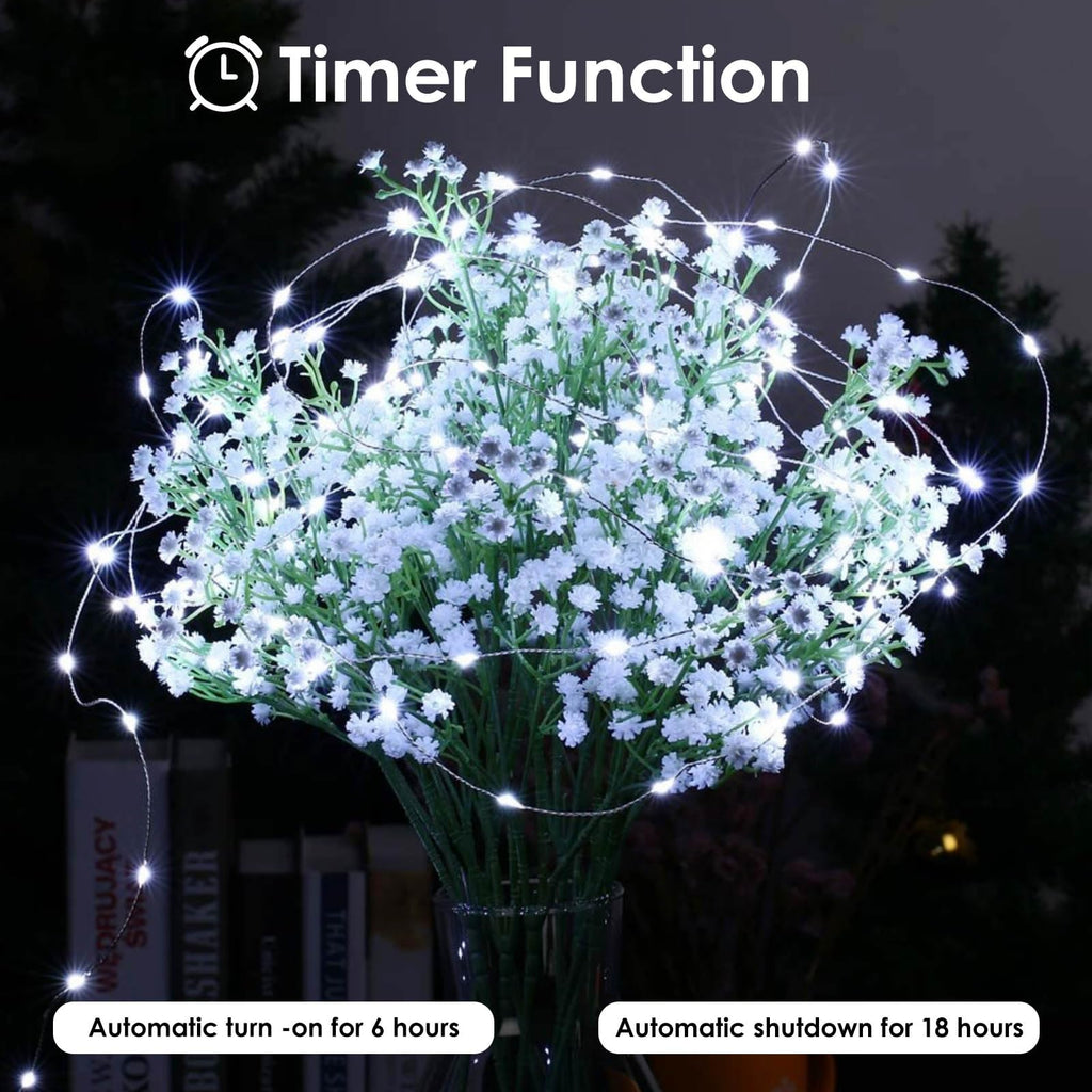 Waterproof battery-powered string light, 200 LEDs, 66 ft, 2-pack