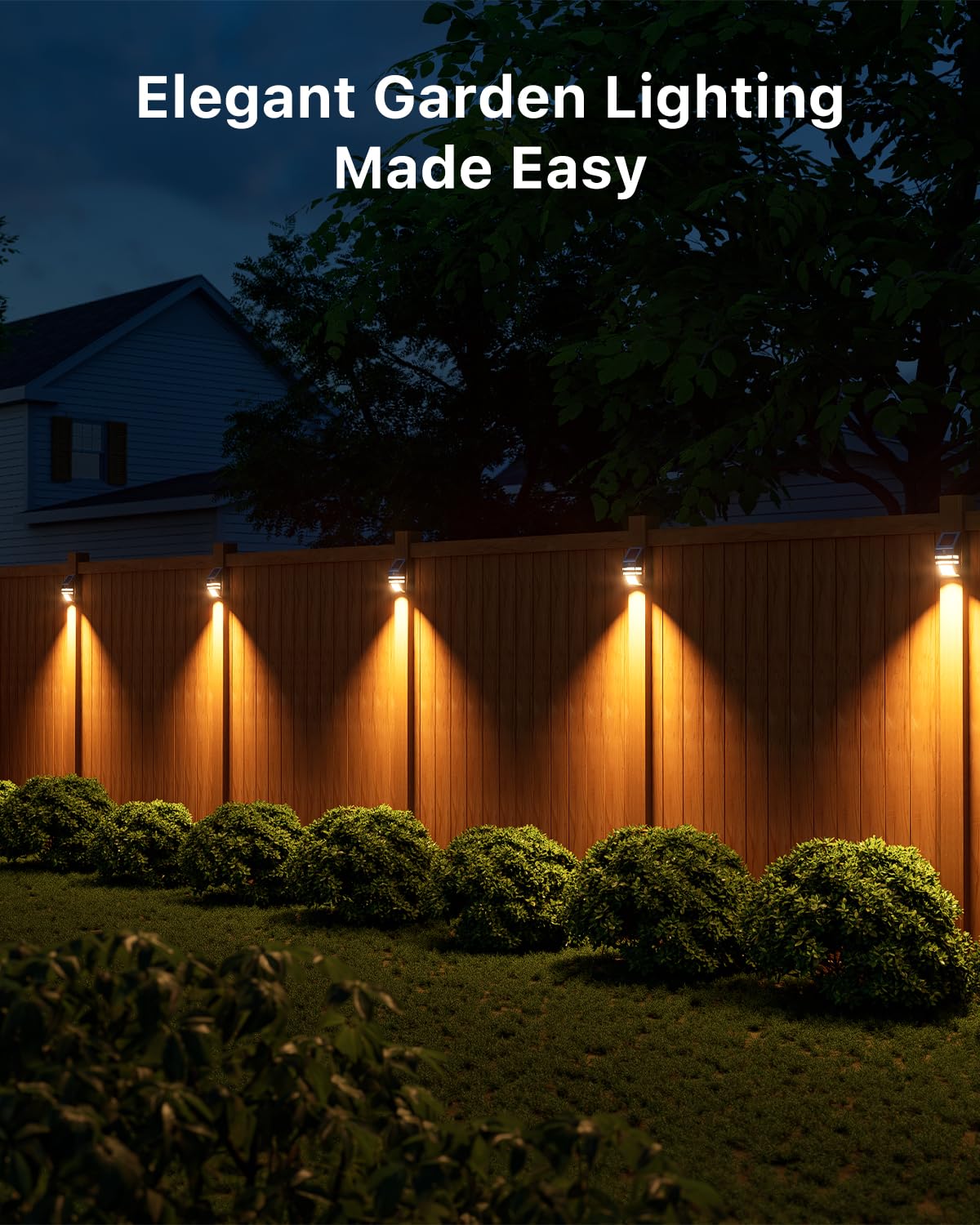 4-Pack Solar Fence Lights Stainless Steel – Motion Sensor, Waterproof IP65, Warm White for Deck, Patio & Garden
