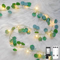 33 ft eucalyptus vine garland string lights, 100 LED connectable decor