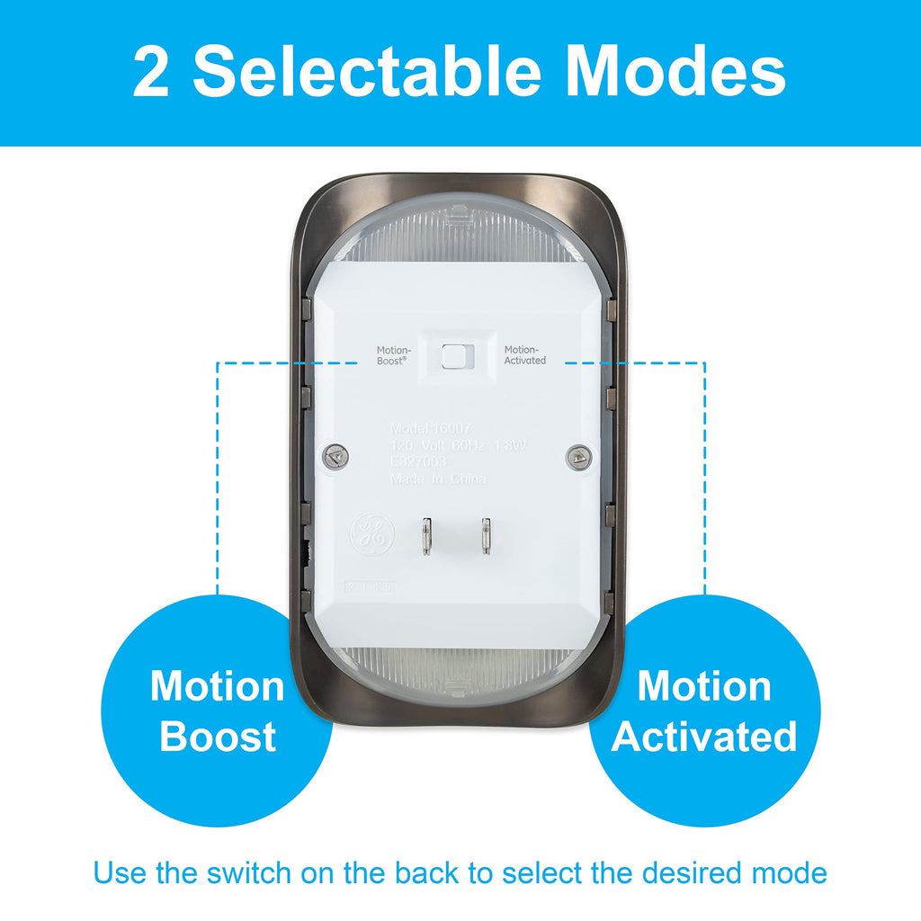 GE LED Motion Sensor Night Light Plug-In – Dusk to Dawn, 25FT Range, UL Certified for Bedroom & Bathroom (Bronze)