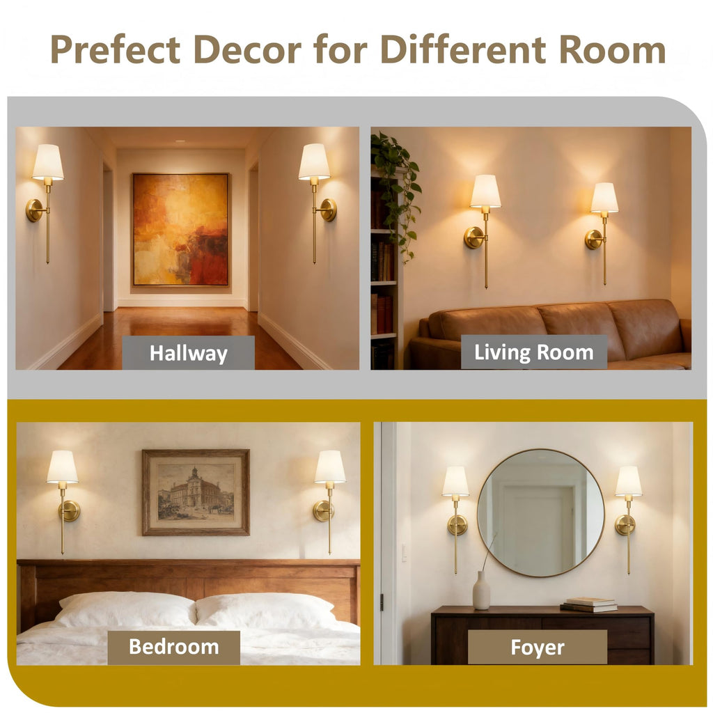 Rechargeable wireless wall sconces, set of 2, 15-color home decor lighting