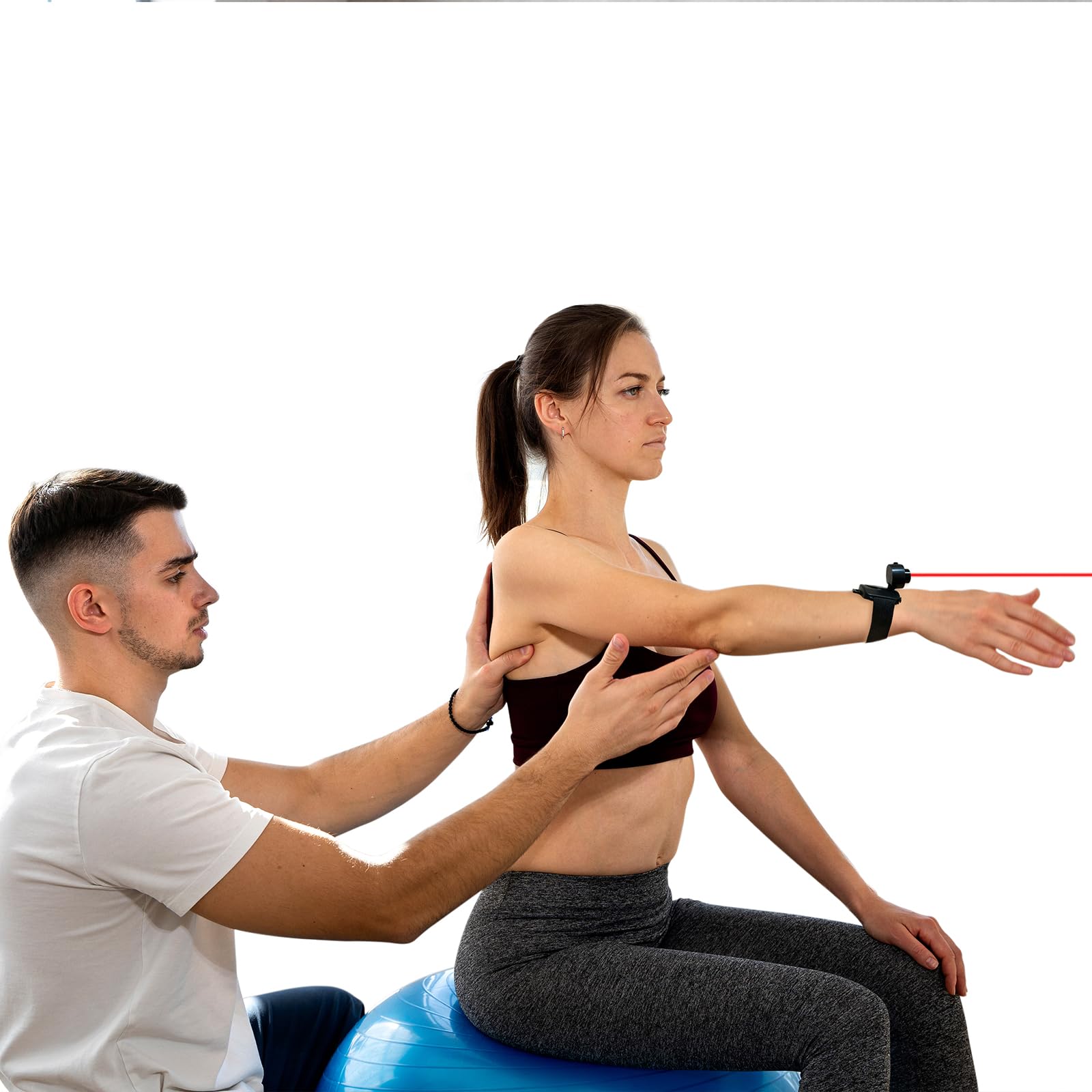 DEFINEST LED Laser Headlamp Rechargeable – Dual Head & Waist Straps, Adjustable Beam, Visual Feedback for Physical Therapy
