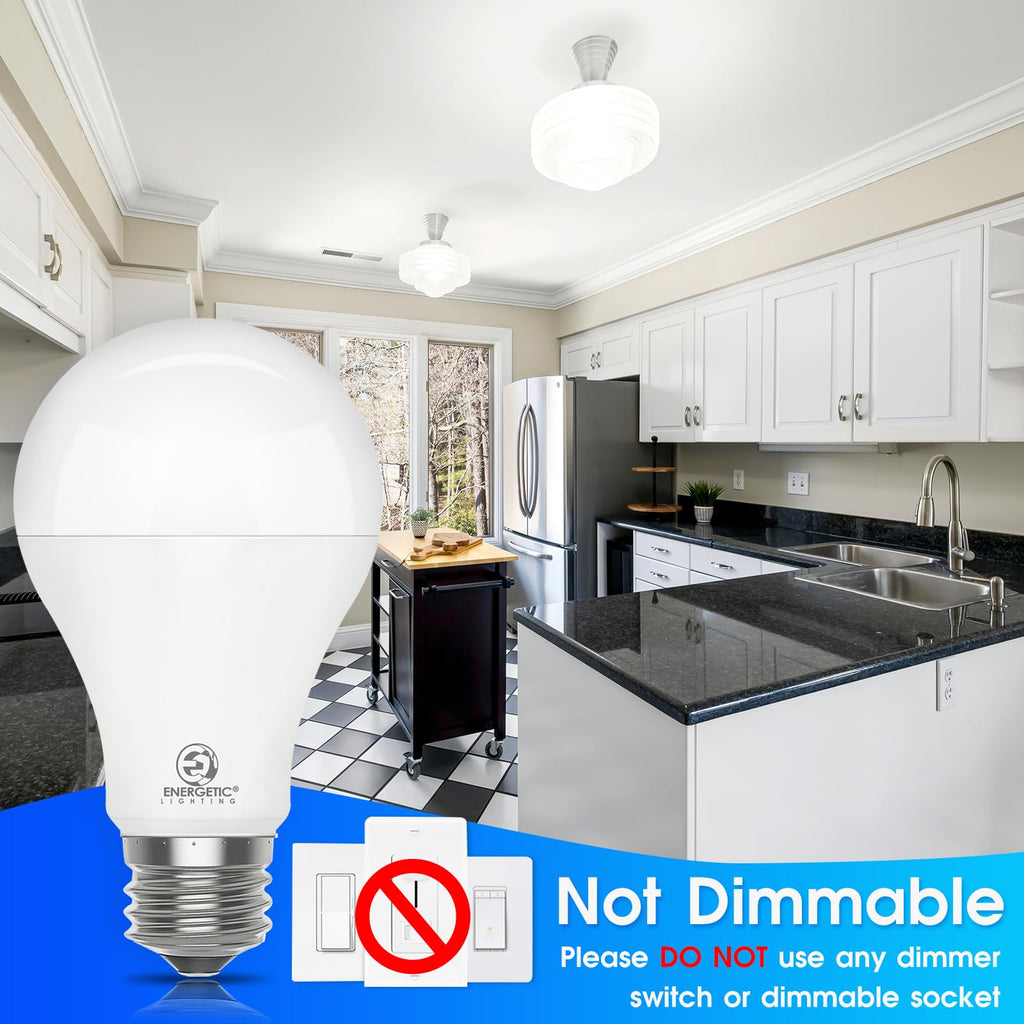 6-Pack 150W LED Light Bulbs – 2600LM Super Bright, A21, 3000K Warm White, E26 Base for Home & Garage