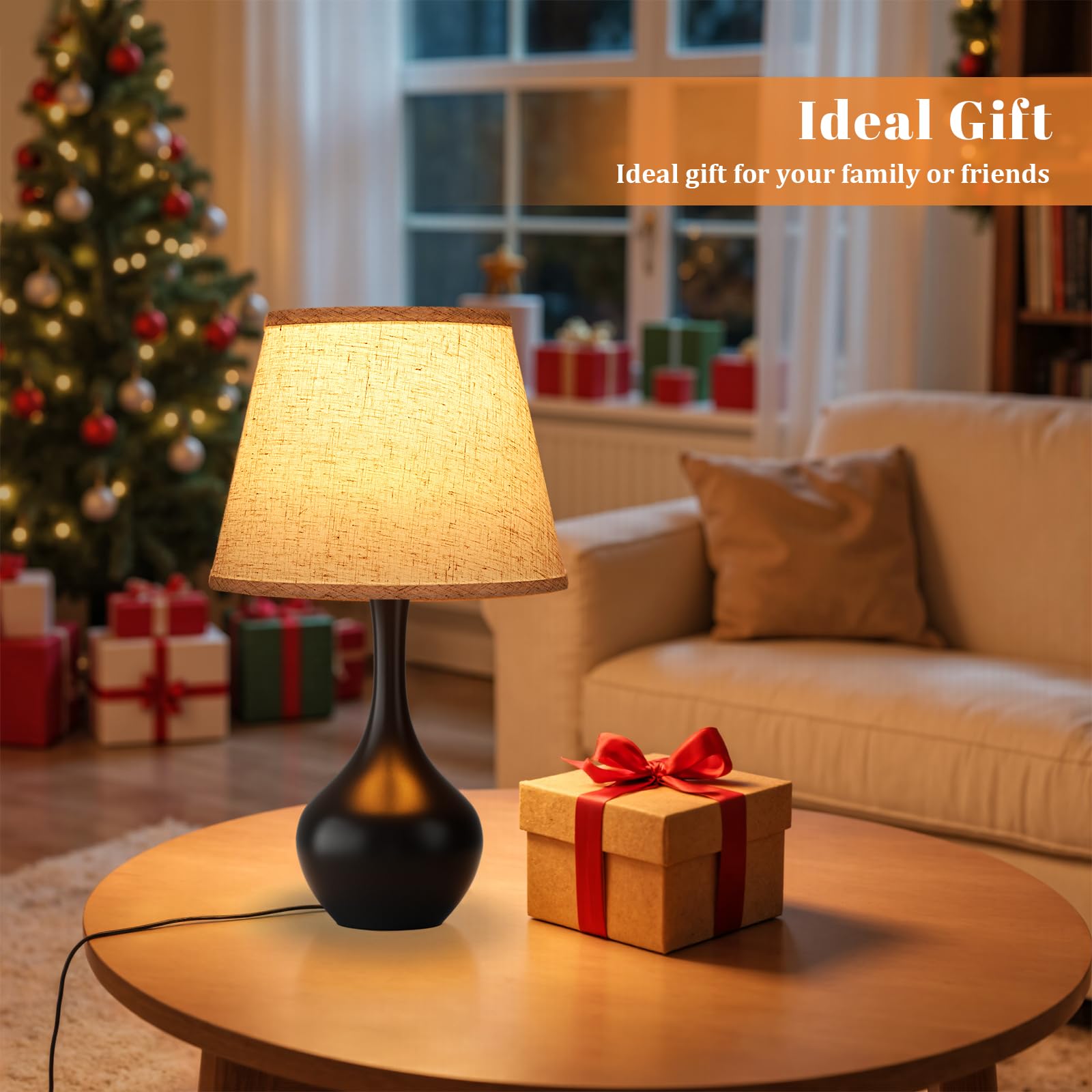 Touch-control table lamp with 3-way dimming for nightstands