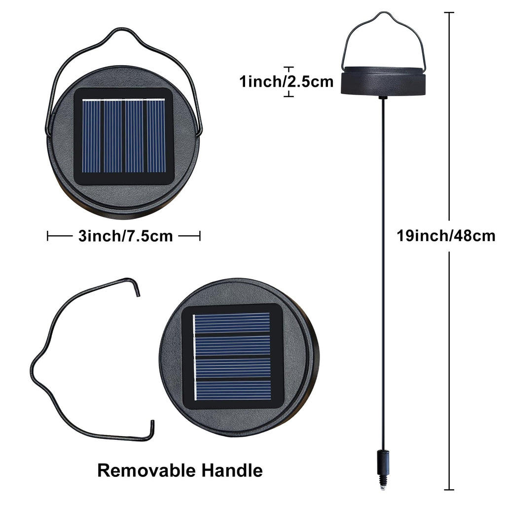 1-Pack Solar Light Replacement Top – 600mAh AA Battery, Waterproof LED, Outdoor Lantern Parts for Yard Garden Patio