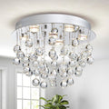 K9 Crystal 6-Light Flush Mount Raindrop Chandelier for Decor