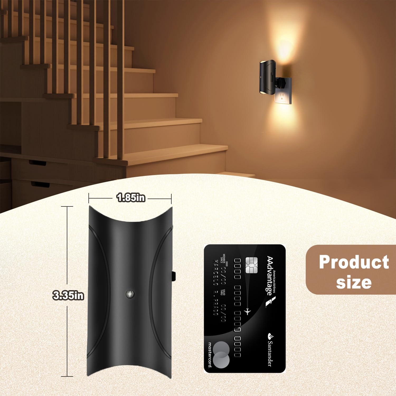 2-Pack Night Lights Plug-in Wall Mount – Dusk to Dawn Sensor, Auto On/Off, Dimmable LED for Hallways & Bedrooms