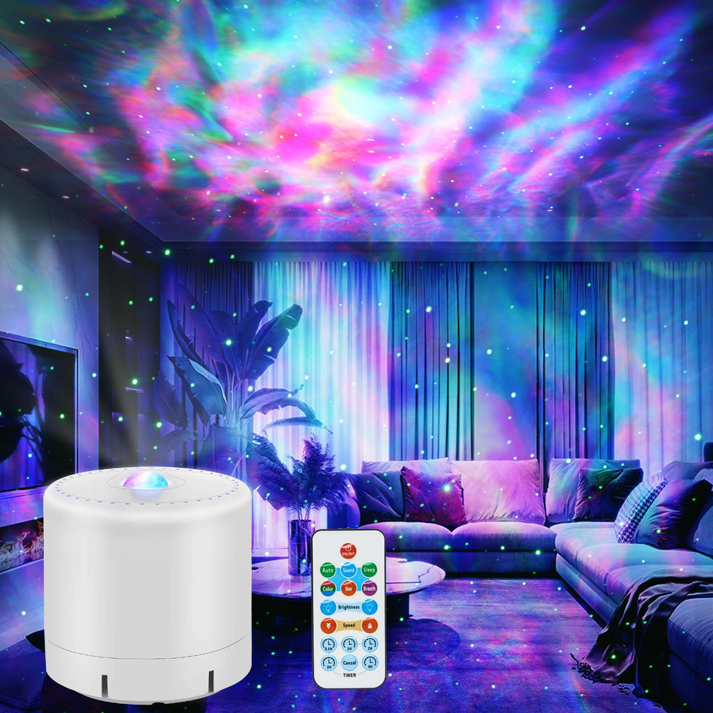 Star galaxy projector night light with timer and remote for bedroom decoration
