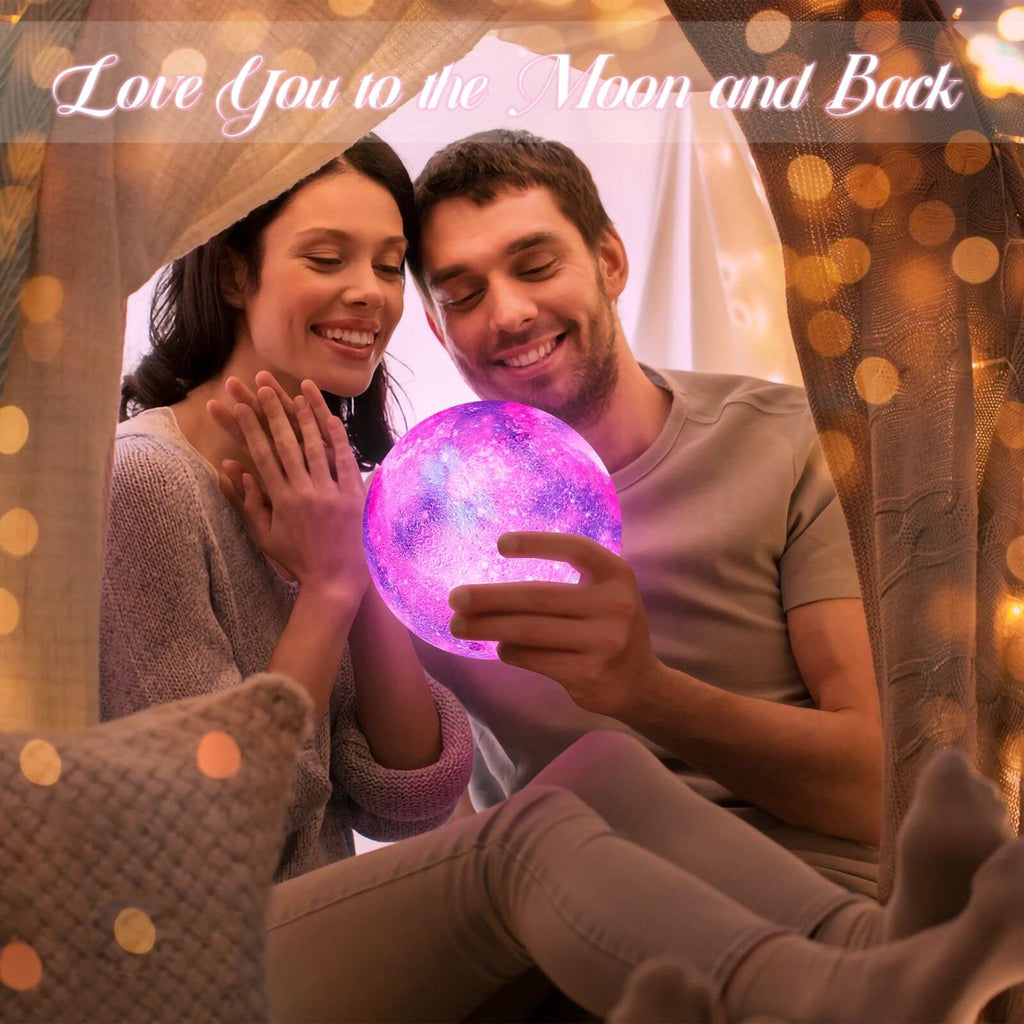 3D printed moon night light with remote and touch control