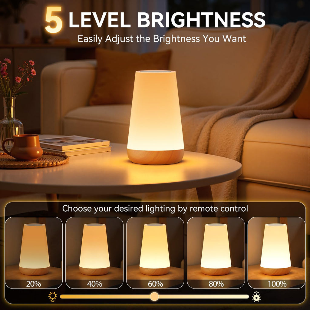Rechargeable touch-control bedside lamp with 13 colors