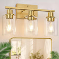 Brushed gold 3-light bathroom vanity fixture for home decor
