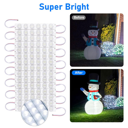 15-Pack 12V LED Interior Lights – 90 LEDs, 3030 Chip, 200LM Super Bright White Strip for Van RV Trailer Ceiling