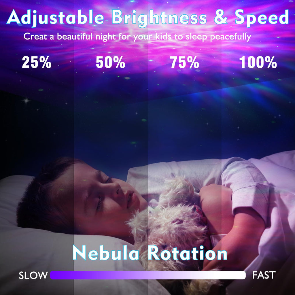 Astronaut-shaped star projector night light with 8-color nebula and remote control