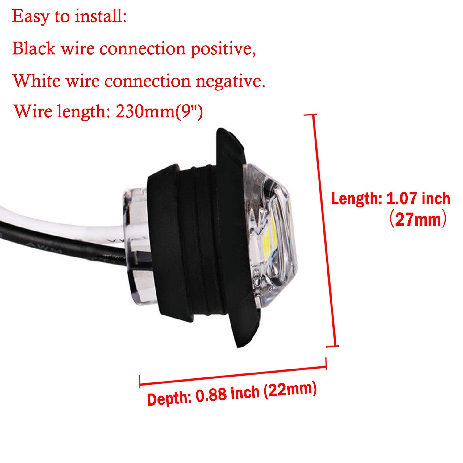 10-Pack Marine LED Lights Waterproof – 12V Underwater Navigation Deck Lighting for Boat Yacht Pontoon Kayak (White)