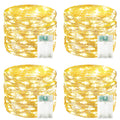 Battery-operated outdoor string light 4-pack, 20ft waterproof with timer
