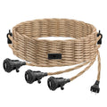 3-light plug-in pendant light kit, 25 ft hemp rope cord for decor