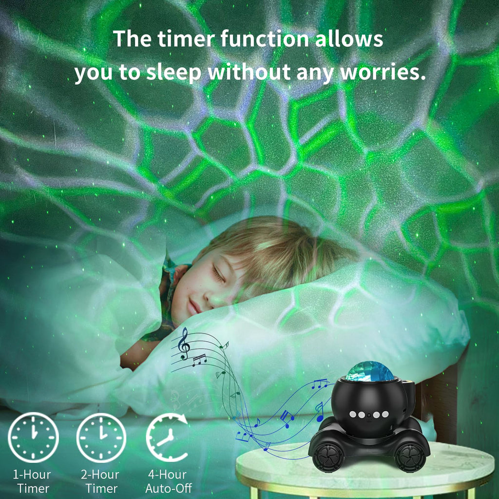 Galaxy star projector night light with Bluetooth speaker and white noise