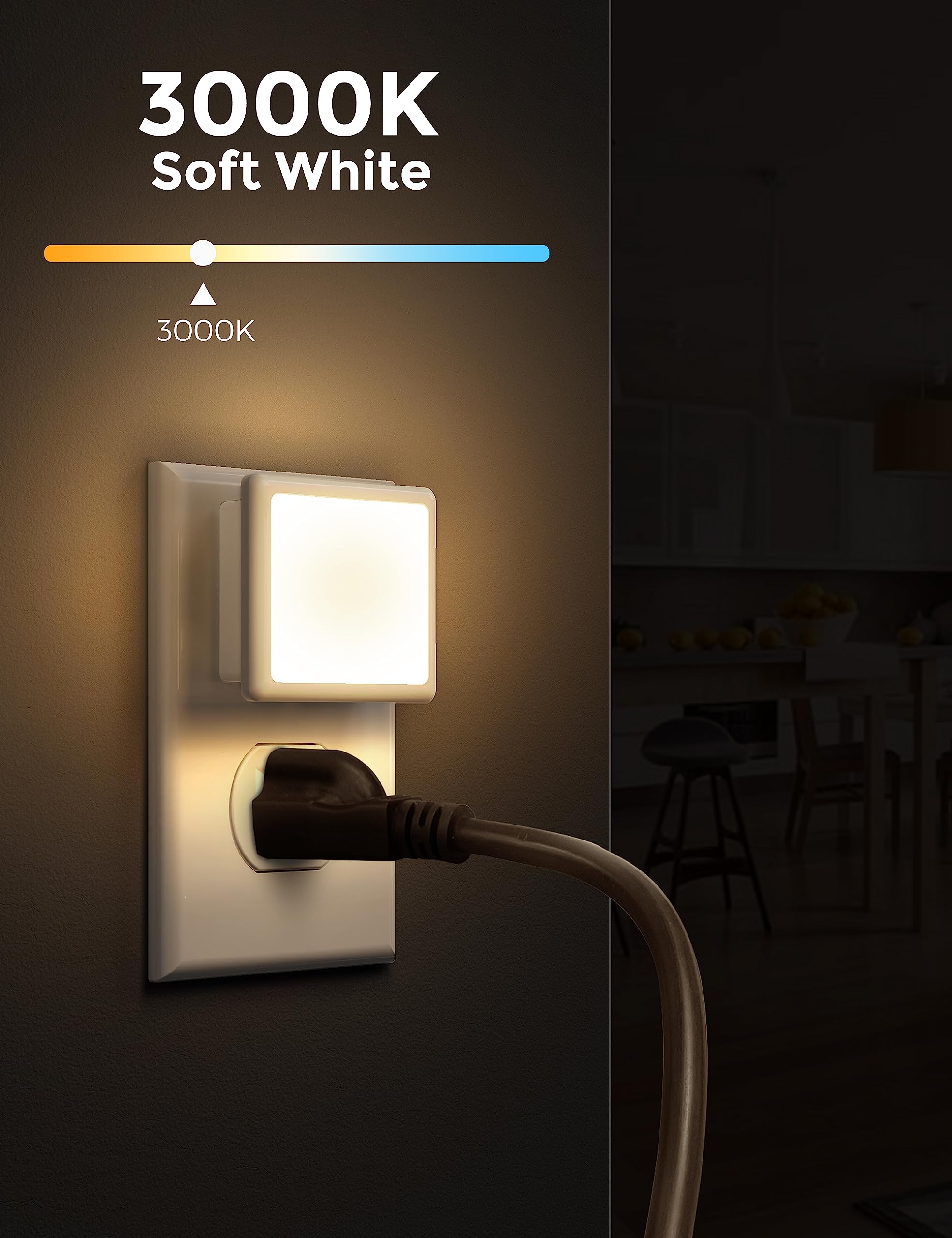 Plug-in night light 6-pack with dusk-to-dawn sensor