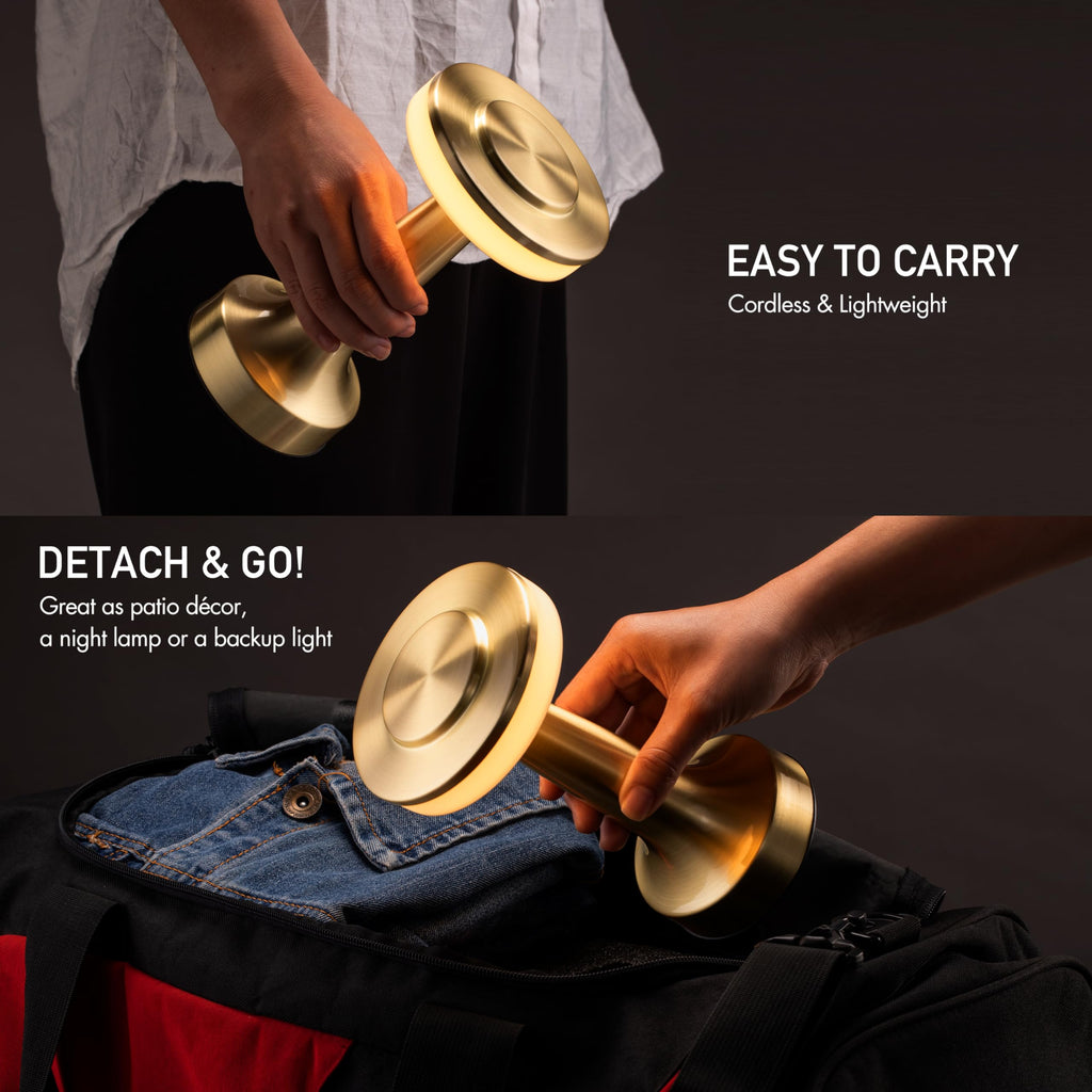 Portable rechargeable LED table lamp with touch sensor control
