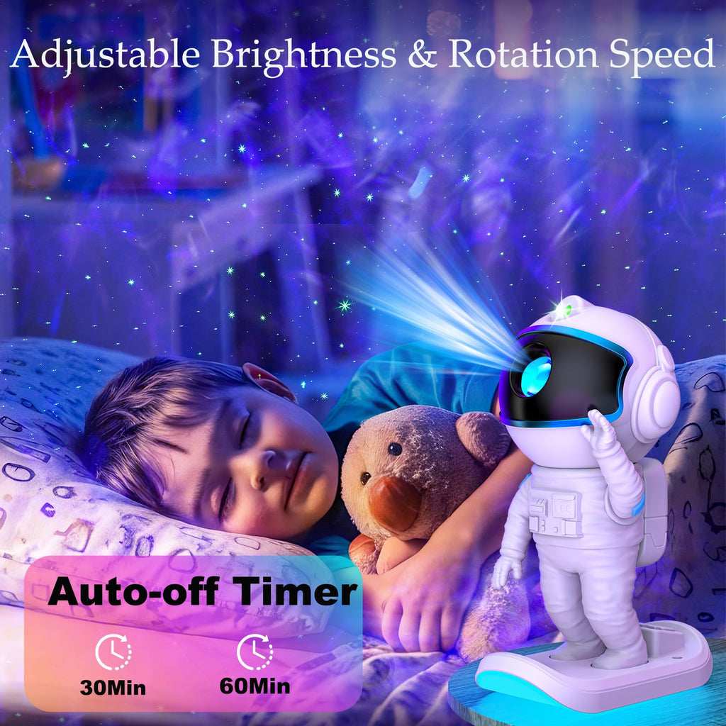 Star projector night light with timer, remote control and adjustable head angle