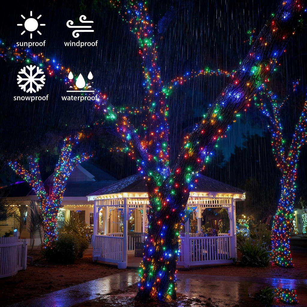 328-ft 1000-LED multicolor outdoor Christmas string lights with 8 modes