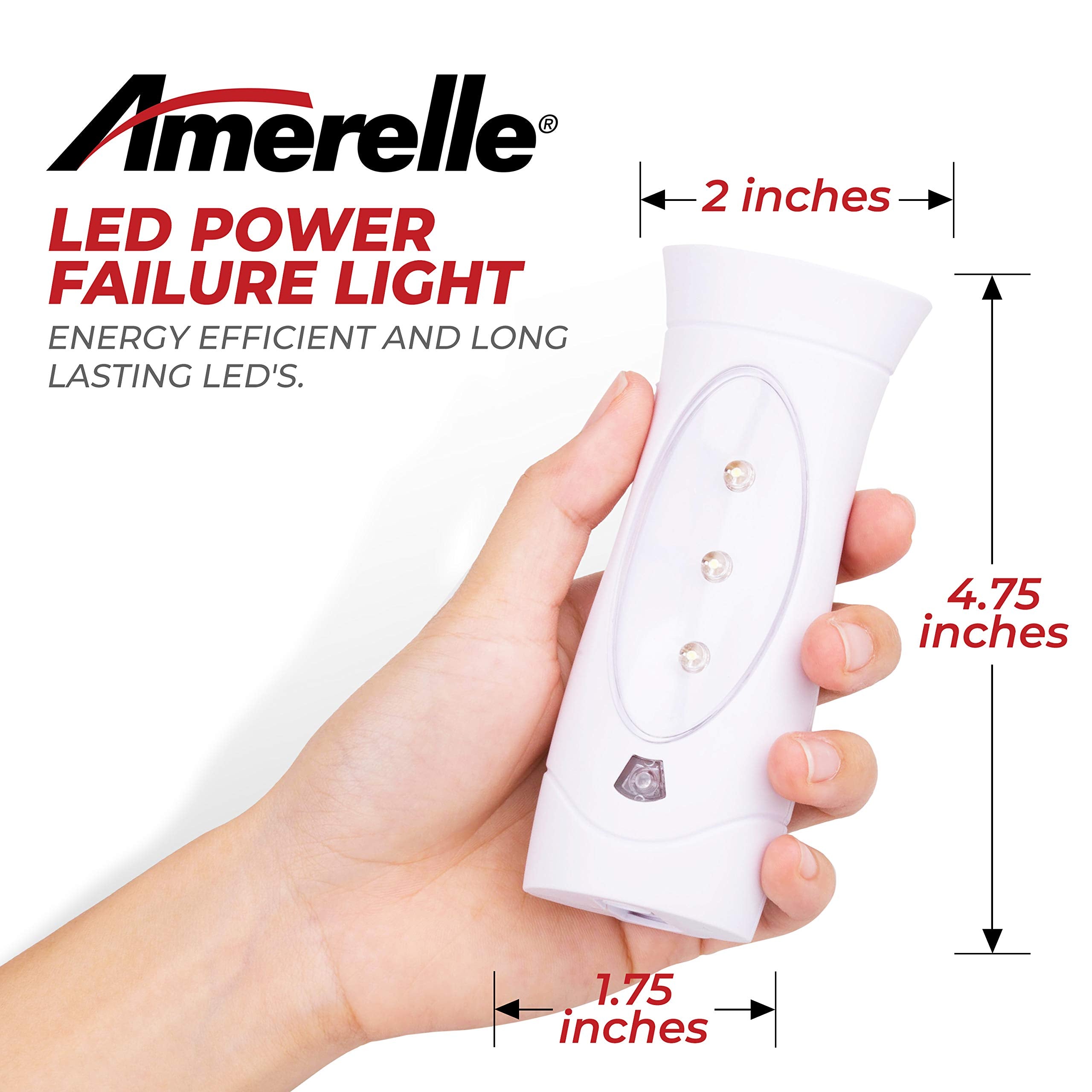 AMERELLE LED Emergency Light Triple Function – Rechargeable, Plug-In Flashlight Combo, Power Failure Ready for Home & Storm Backup