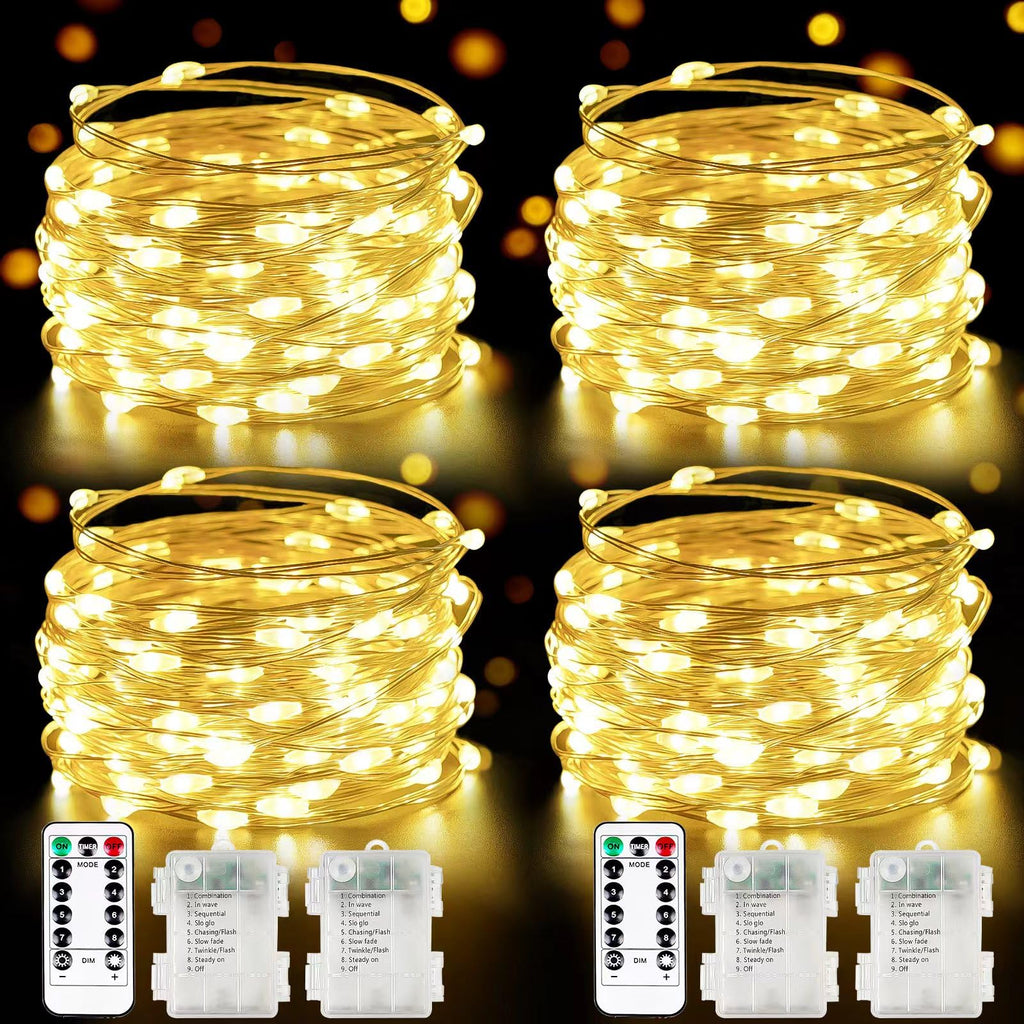 Battery operated fairy string light, outdoor and indoor use, 4-pack