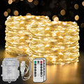 Flexible copper string light, warm white, 400 LEDs, 2-pack