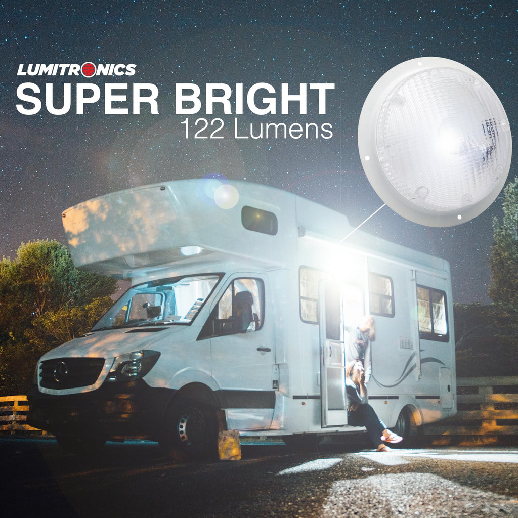 Lumitronics LED RV Scare Light Round Surface Mount – Weatherproof Housing, Shock-Proof Socket for Trailer Camper 5th Wheel