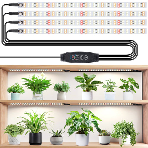 1-Pack LED Grow Light Strip Full Spectrum – 240 LEDs, 10 Brightness Levels, Timer 4/8/12H for Indoor Plants Growing