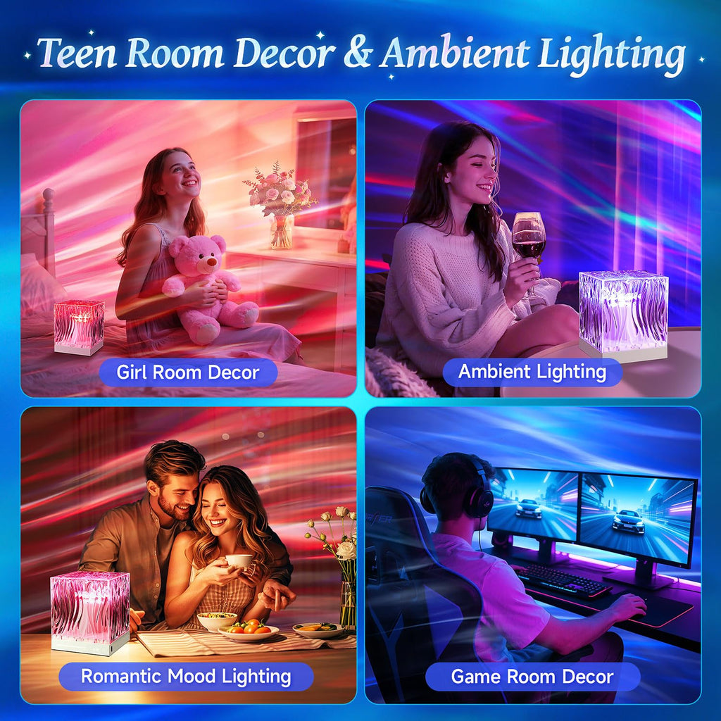 18-color galaxy projector night light with lava lamp effect for mood lighting