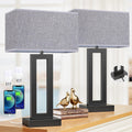 22-inch touch control bedside table lamp set of 2 with USB charging