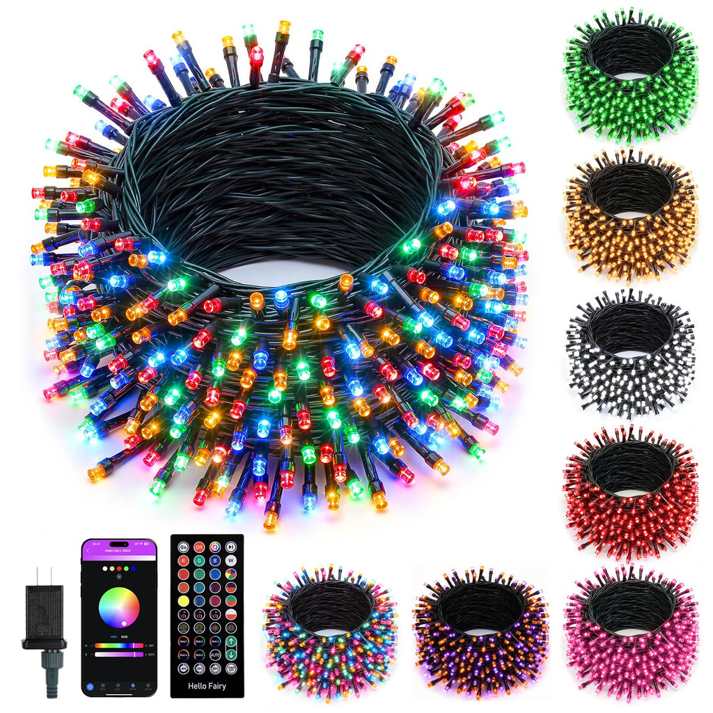 Smart RGB color-changing string light, 82 ft, 250 LED, app control