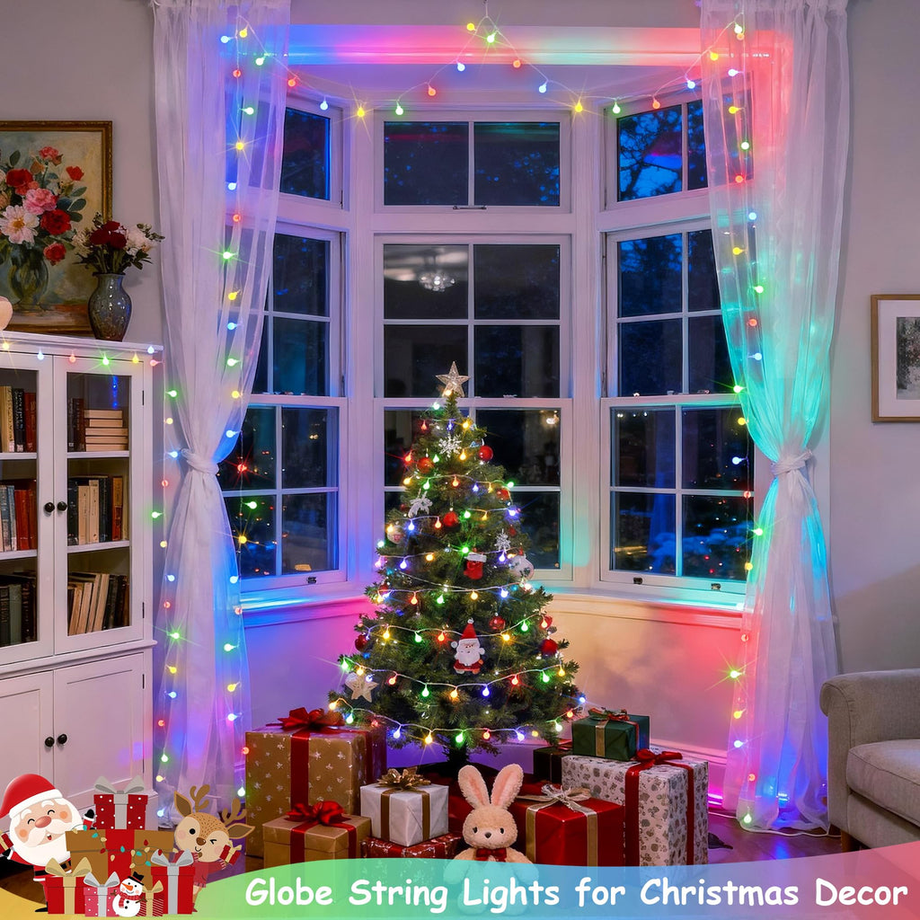 Multicolor globe string light, 33 ft, 100 LED, connectable