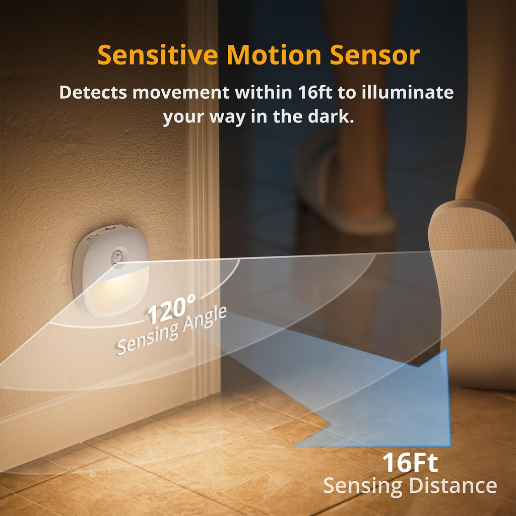 Stick-on motion sensor night light 3-pack, rechargeable LED closet