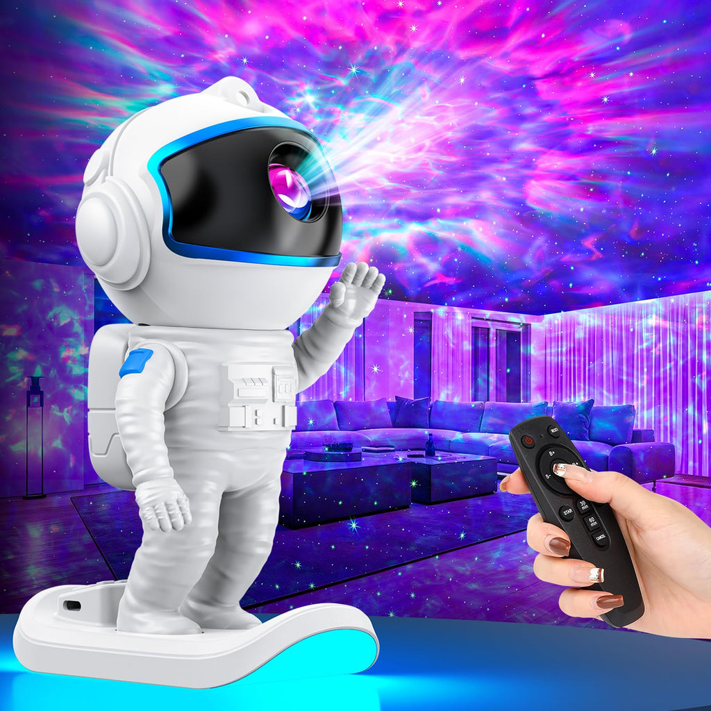 Star projector night light with timer, remote control and adjustable head angle