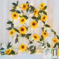 Sunflower garland string light, 60 warm white LEDs, hanging vine