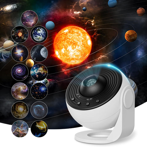 13-in-1 planetarium star projector night light with constellation discs