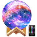 9.6-inch 3D moon night light with 16 colors, stand and remote