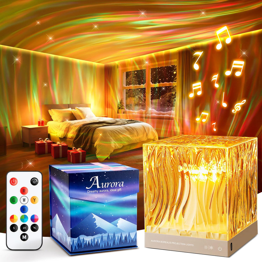 Aurora projector night light with white noise machine and Bluetooth music