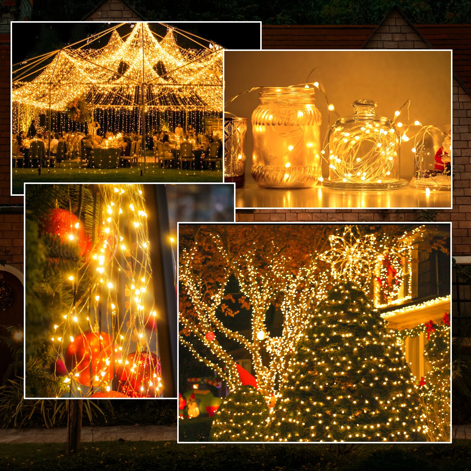 2-Pack 200 LED Solar Fairy Lights Outdoor – 8 Modes, 66FT, Super Bright Oversize Beads for Garden & Patio