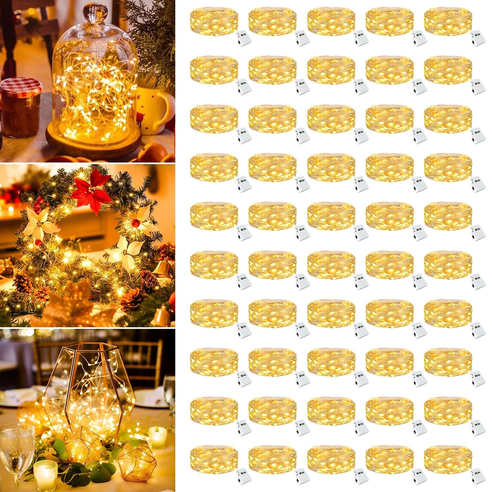 50-pack battery operated string light for jars and crafts