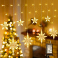 Star icicle curtain string light, 126 LED, 7.8 ft, 8 modes