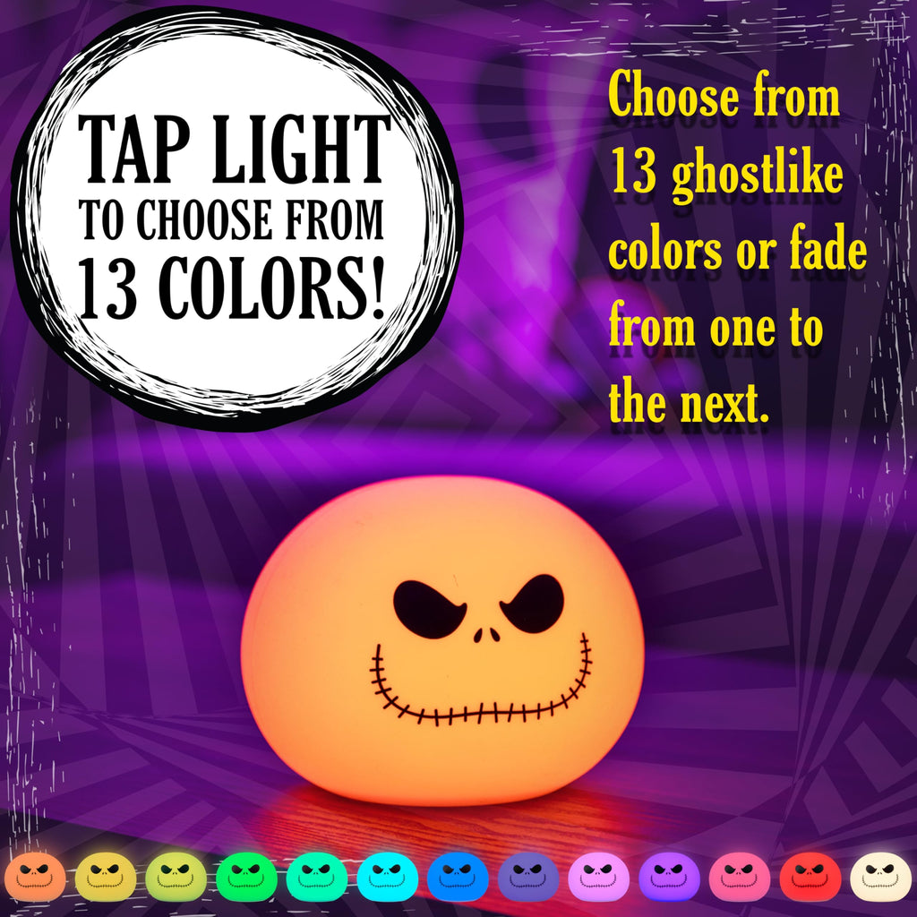 Spooky skeleton squishy night light, color-changing, USB or battery