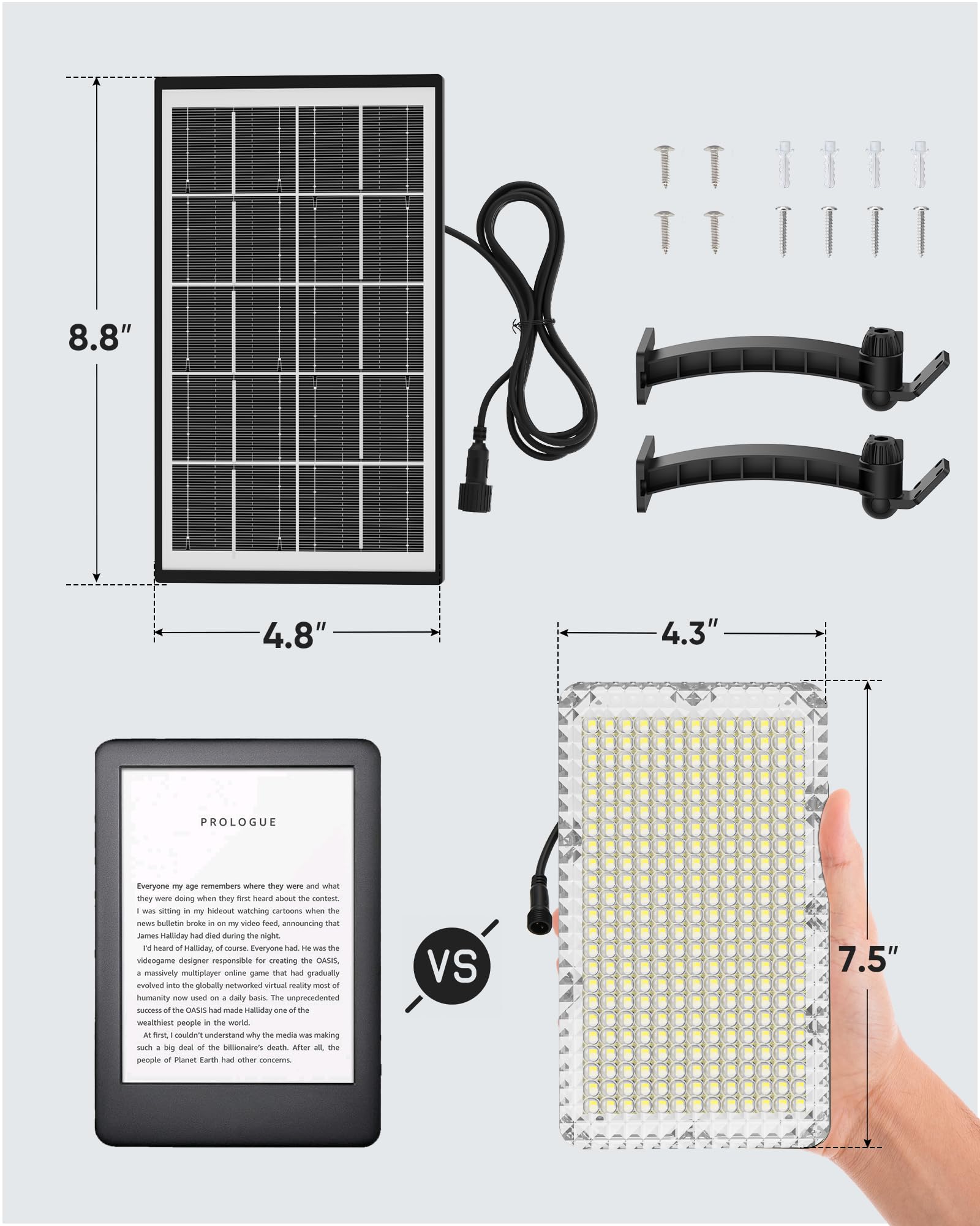 2-Pack Solar LED Outdoor Lights – 299 LED 1000 Lumens, IP65 Waterproof, Dusk to Dawn for Front Door & Garage Security